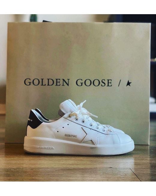 Golden Goose Deluxe Brand White Purestar Low-Top Sneakers for men