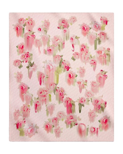 Dior Pink Painted Roses Maxi Stole