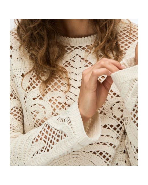 iBlues Natural Embroidered Sweater