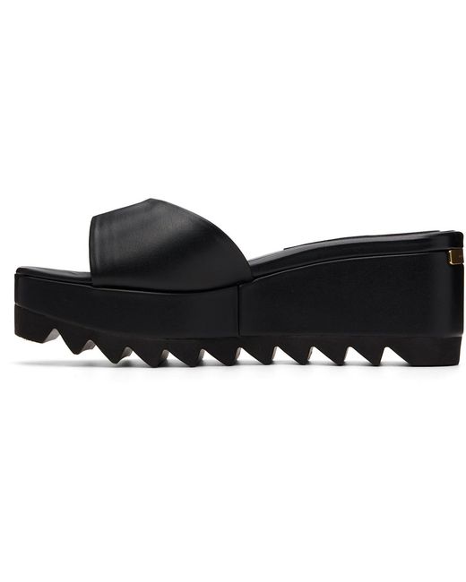 Stella McCartney Black Sneak-Elyse Wedge Sandals