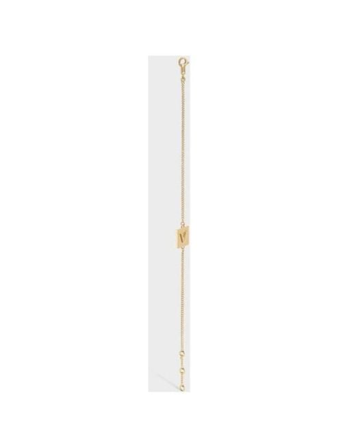 Céline Metallic Alphabet V Bracelet