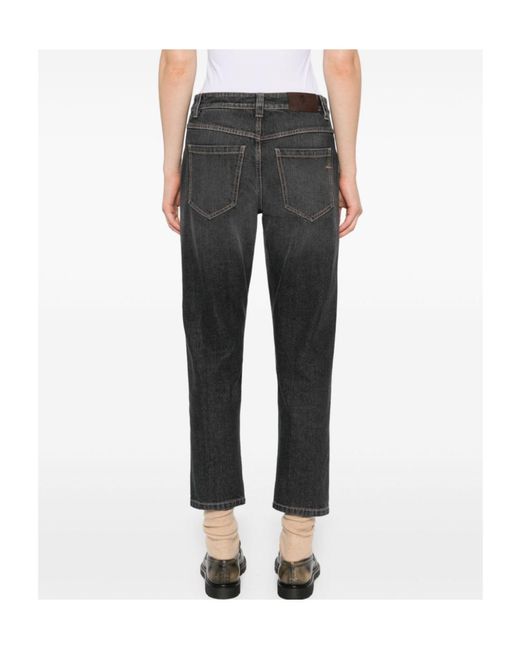 Brunello Cucinelli Black Straight-Leg Jeans