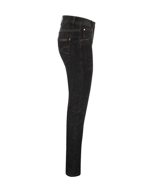 Brunello Cucinelli Black High-Waist Embellished Jeans