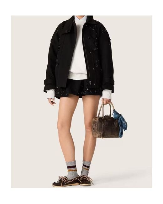 Golden Goose Deluxe Brand Black Floral Sequin Embellished Mini Skirt