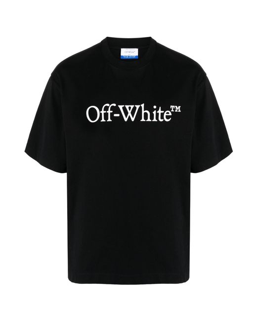 Off-White c/o Virgil Abloh Black Logo Printed Crewneck T-Shirt for men