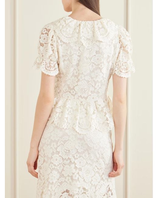 Rixo White Ruffled Top