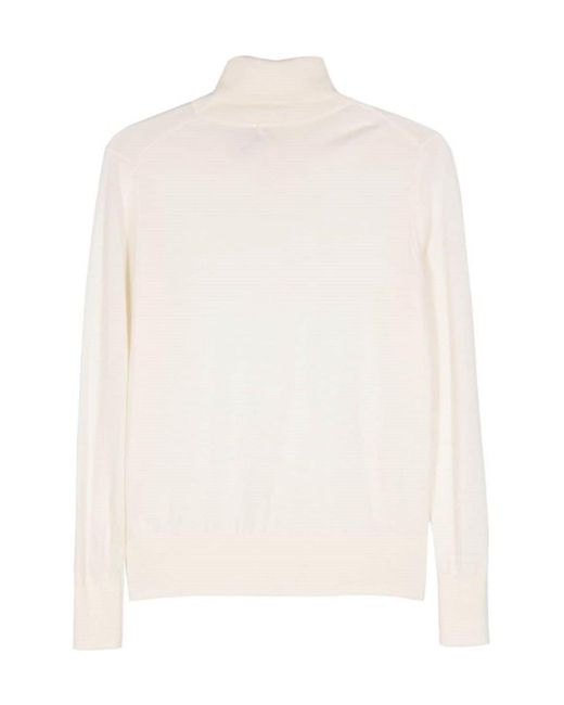 Forte_forte White Superfine Merinos Turtleneck Knitwear