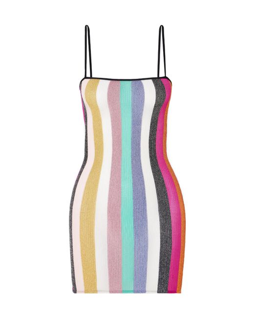 missoni metallic crochet knit mini dress One-shoulder metallic crochet-knit mini dress - multi
