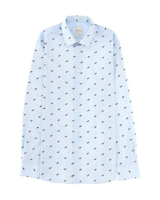 Paul Smith Blue Bird Print Shirt for men