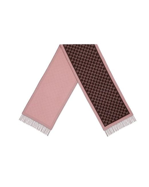 Gucci Multicolor Gg Fringe Detailed Knitted Scarf