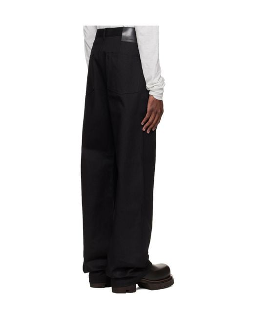 Rick Owens Black Temple Strobe Straight Leg Jeans for men