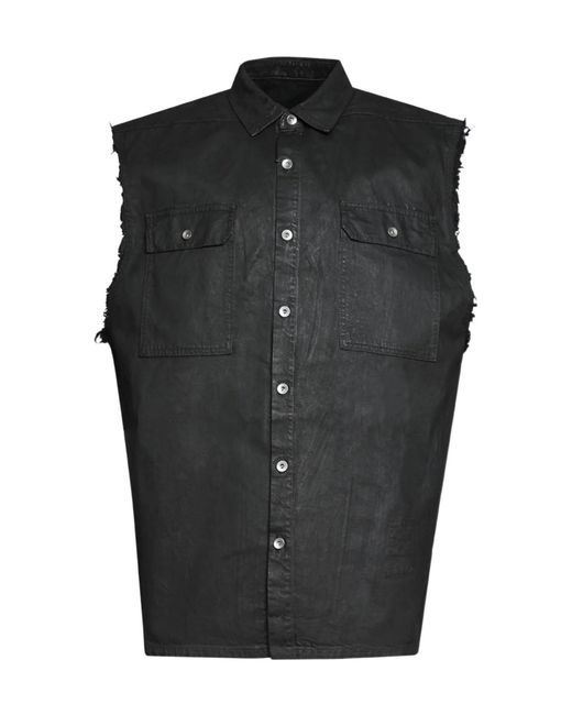 Rick Owens Black Drkshdw Sleeveless Tommy Jumbo Outershirt for men