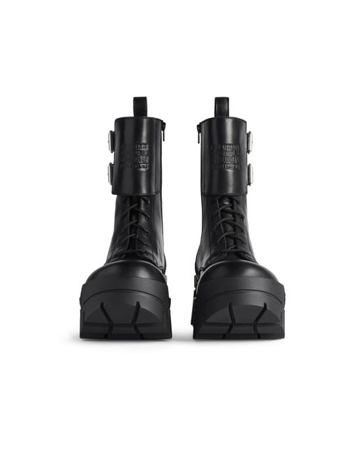 Balenciaga Black Bullskin Bulldozer Combat Boots 80
