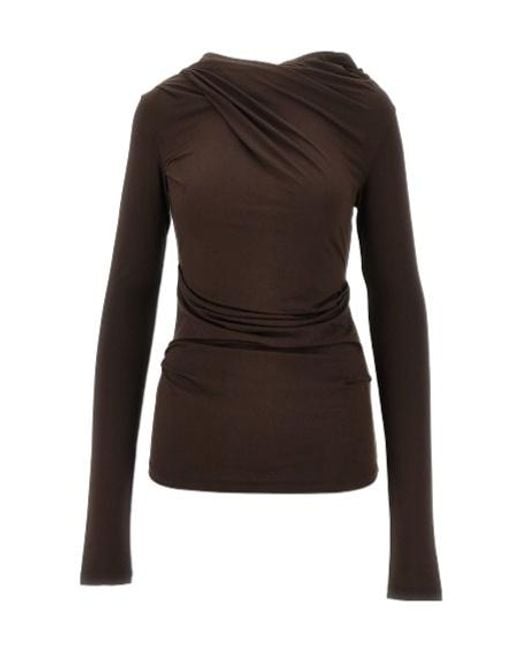 Entire studios Brown Draped Long-Sleeve Top
