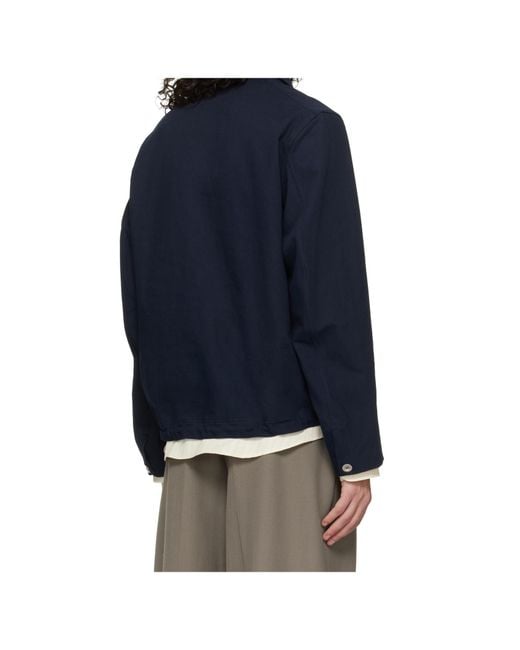 Studio Nicholson Blue Drawcord-Hem Chest-Pocket Shirt for men