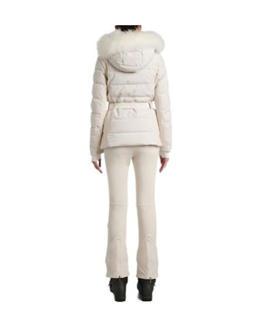 Yves Salomon White Solid Color Down Jacket