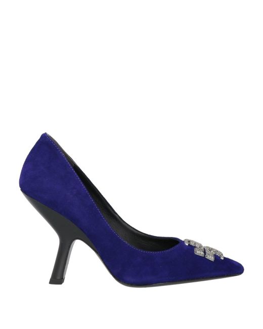 Tory Burch Blue High Heels With Suede Texture