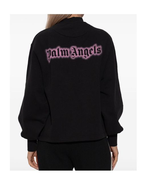 Palm Angels Black Logo Printed Sweatshirt