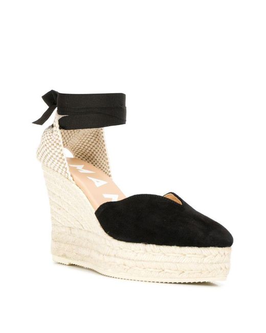 Manebí Black Manebí Wrap-Tie Wedge Espadrilles