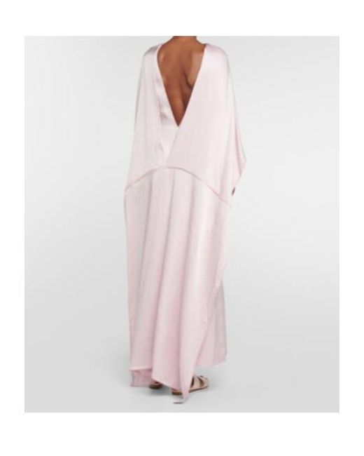 Gabriela Hearst Pink A Satin Shawl-Style Dress