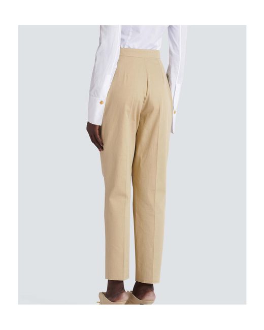 Balmain Natural Gabardine Darted 7/8 Trousers