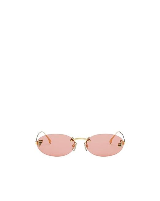 Fendi Pink Eyewear Oval Frame Sunglasses