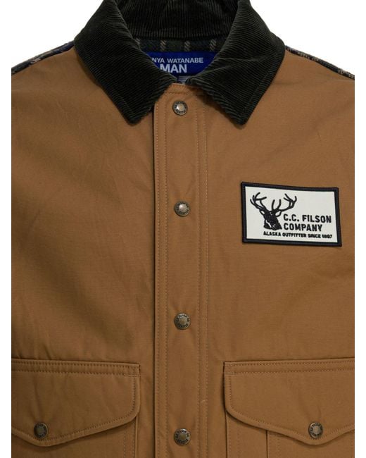 Junya Watanabe Brown Logo Snap Button Casual Jacket for men