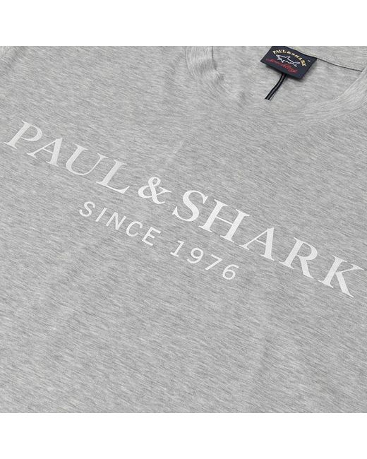 Paul & Shark Gray Logo Details T-Shirt for men