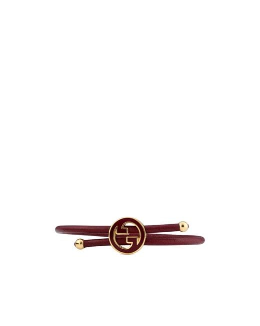Gucci White Bracelet With Enamel Round Interlocking G