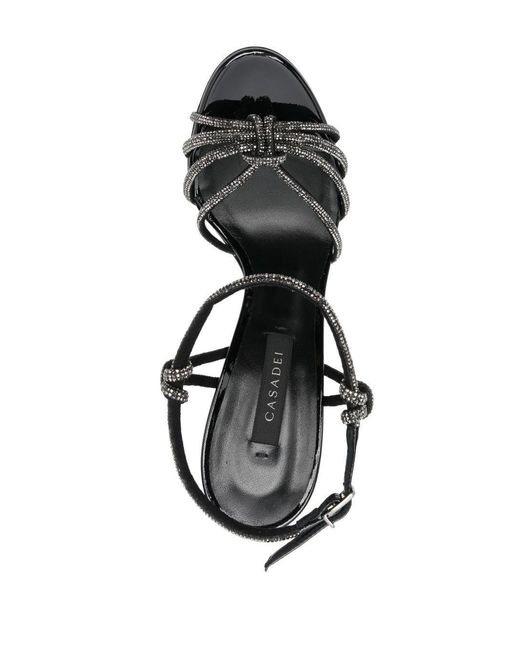 Casadei Metallic Crystal Decorated High-Heeled Sandals
