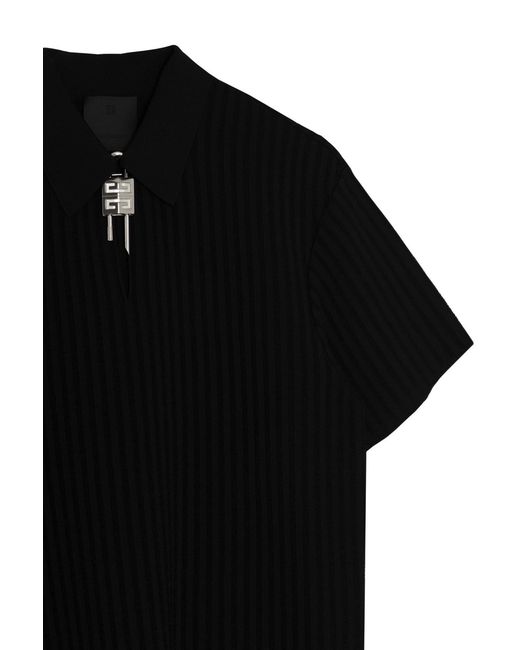 Givenchy Black Padlock Detail Polo Shirt