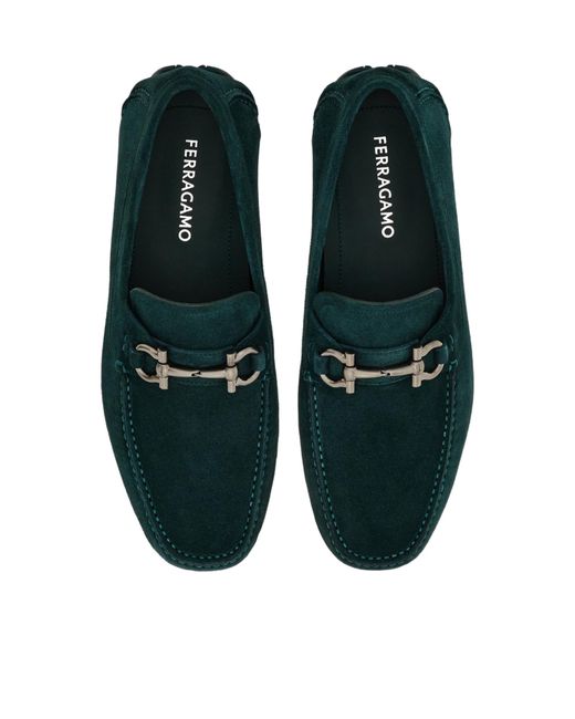 Ferragamo Green Driver With Gancini Ornament for men