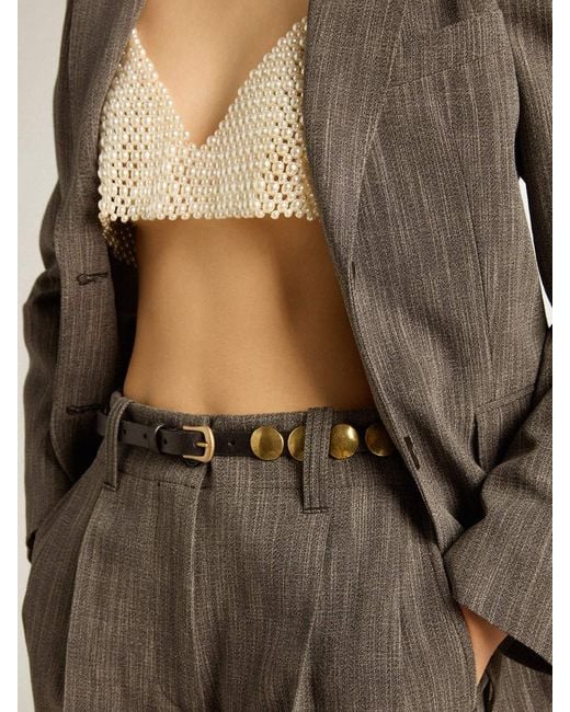 Golden Goose Deluxe Brand White Golden Goose Trinidad Pin-Buckle Belt