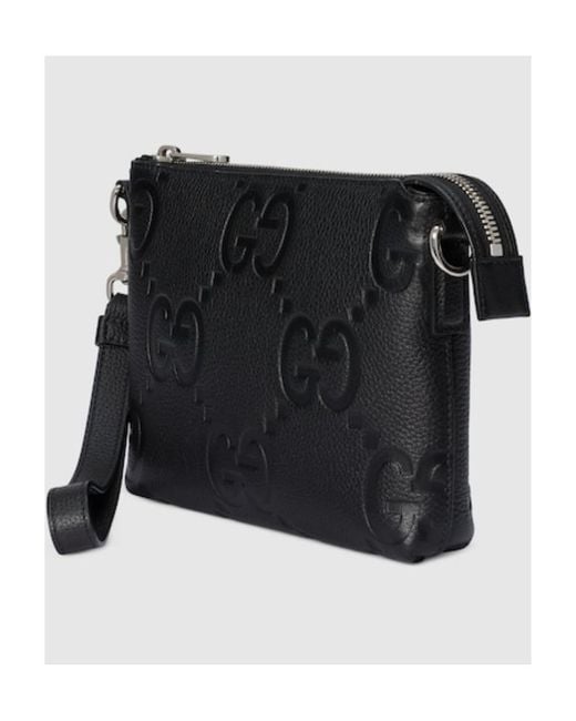 Gucci Black Jumbo Gg Small Messenger Bag for men