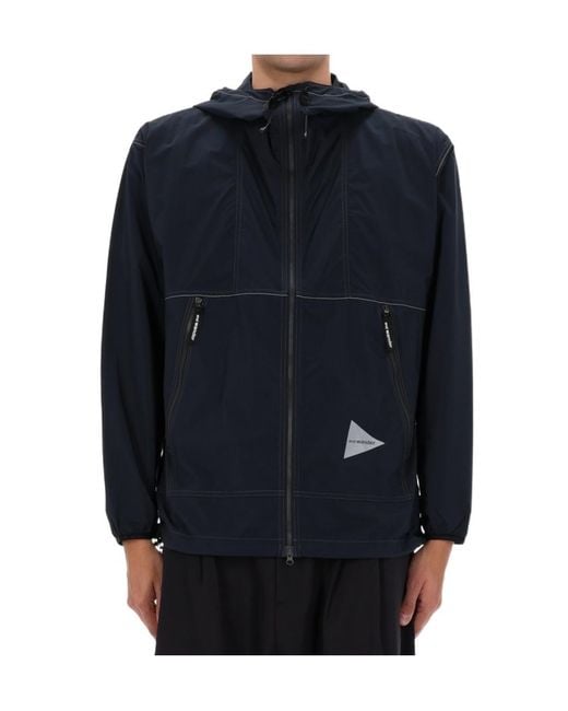 And Wander Blue Pertex Wind Jacket for men