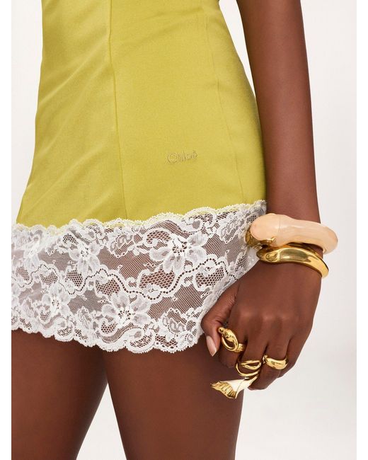 Chloé Yellow Lace-Trim Nightdress