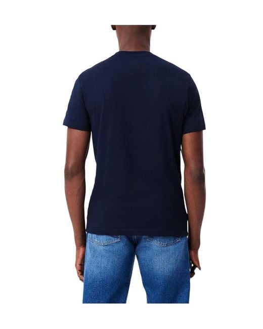 Lacoste Blue Cotton Shortsleeve Tshirt for men