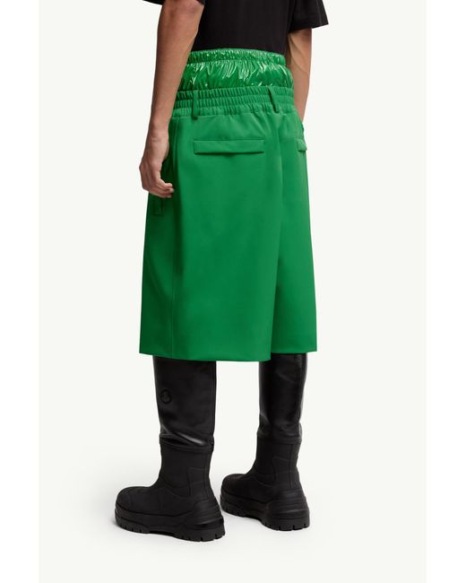Moncler Green X Asap Rocky Logo Printed Layered Shorts for men
