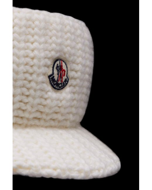 Moncler White Logo-Patch Knitted Headband