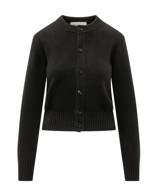 AMI Black Ami Knitted Buttoned Cardigan