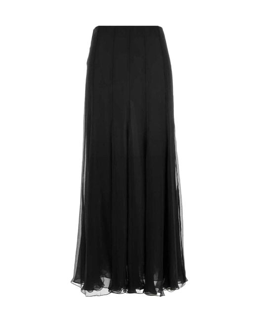 Chloé Black Pleated Midi Skirt