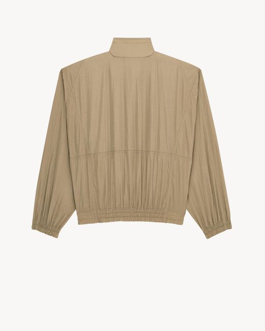 Saint Laurent Natural High-Neck Popover Jacket