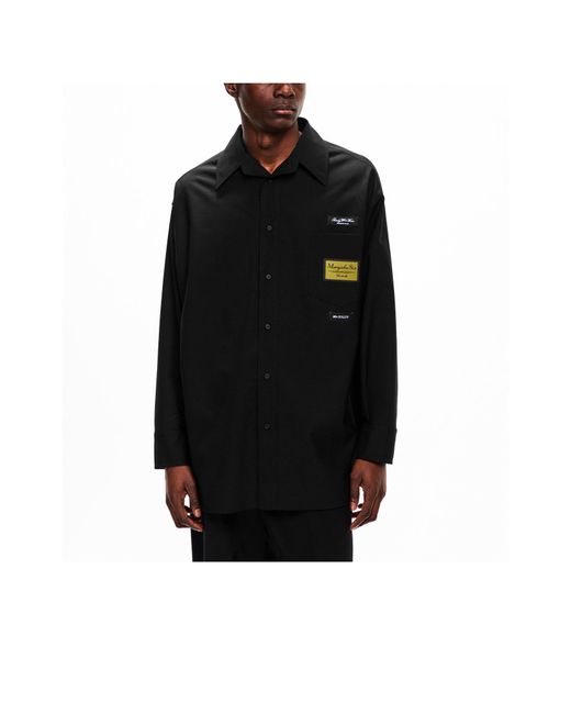MM6 by Maison Margiela Black Classic Long Sleeve Shirt for men
