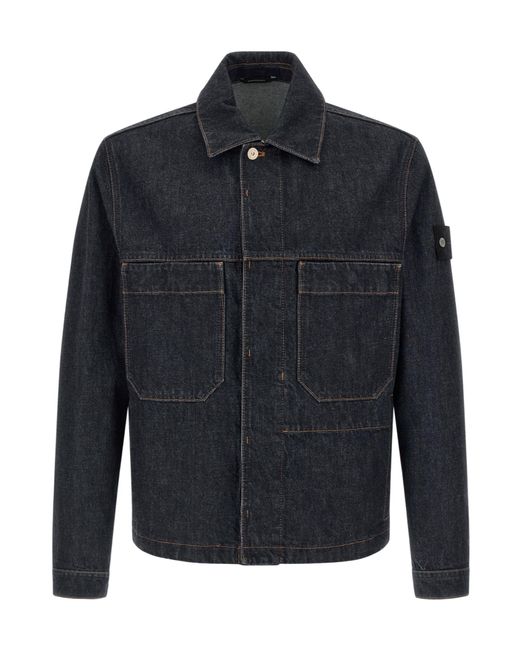 Stone Island Blue Denim Jacket for men