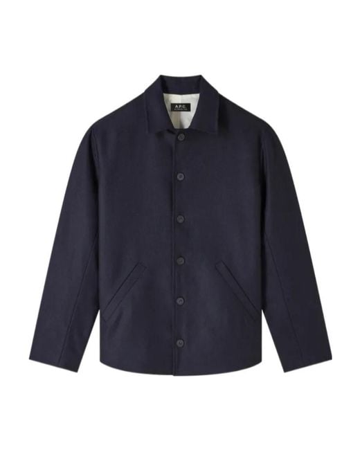 A.P.C. Blue John Shirt Jacket for men