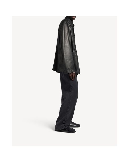 Balenciaga Black Collared Button-Up Jacket for men