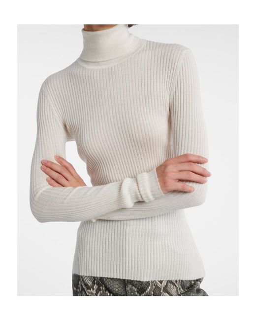 Gabriela Hearst White Cashmere And Silk Turtleneck Sweater