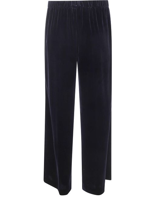 Aspesi Blue Velvet Elastic-Waist Trousers
