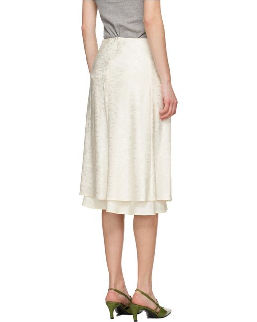 Jil Sander White Jacquard Skirt
