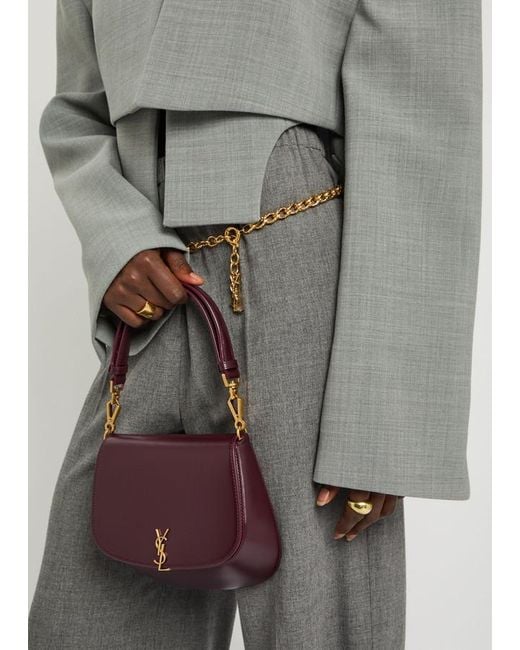 Saint Laurent Purple Voltaire Leather Shoulder Bag